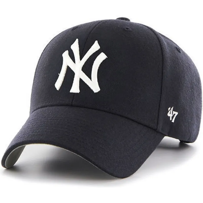 kasketter-buet-marinebla-justerbar-rem-til-barn-fra-new-york-yankees-mlb-af-47-brand