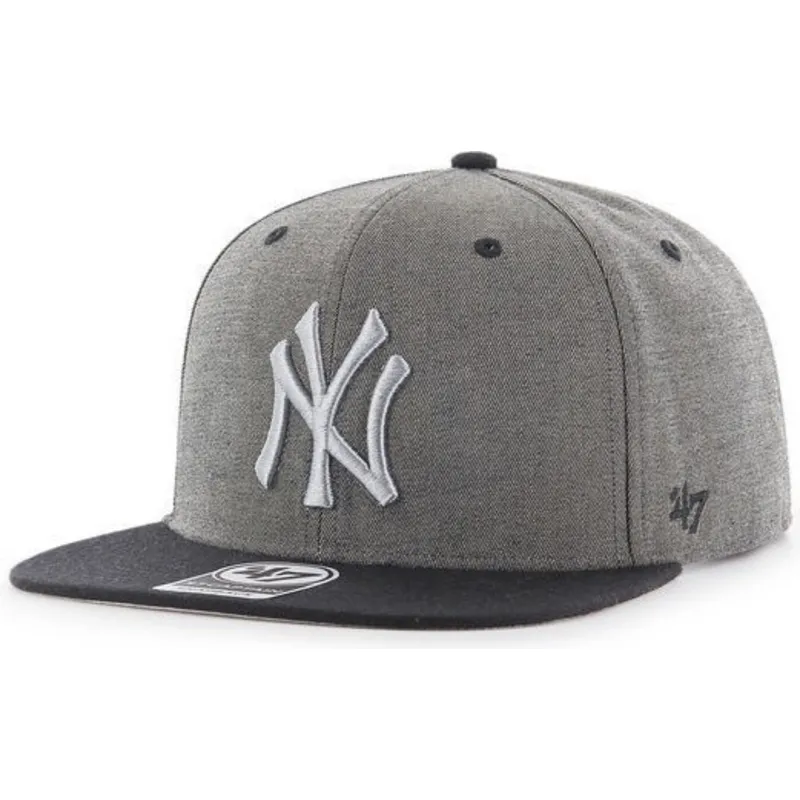 kasketter-flad-gra-snapback-jaspeado-fra-new-york-yankees-mlb-af-47-brand