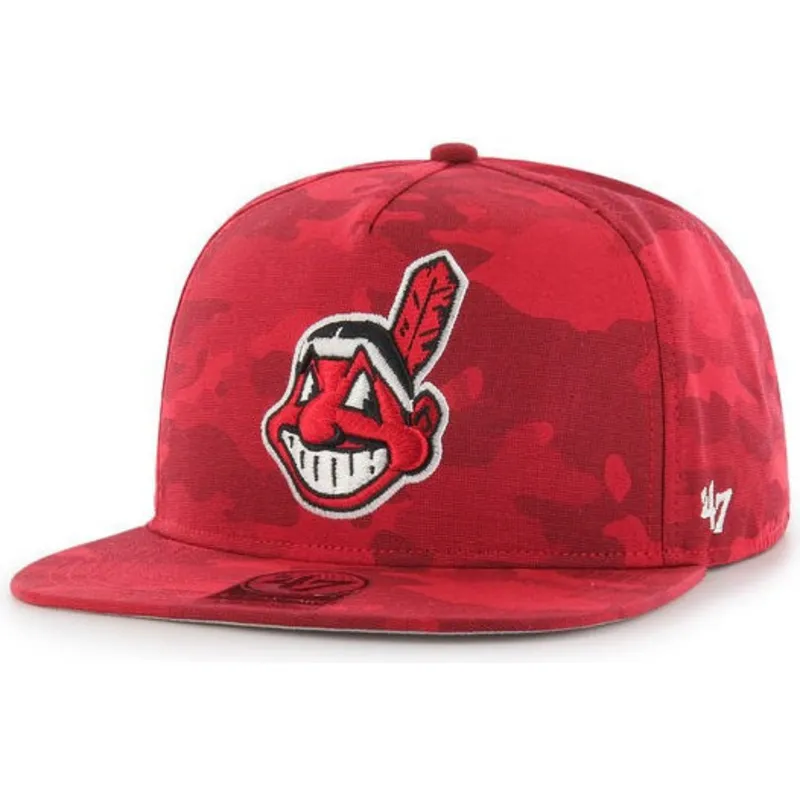 kasketter-flad-camouflage-snapback-fra-cleveland-indians-mlb-af-47-brand