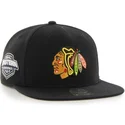 chicago-blackhawks-nhl-captain-sort-snapback-kasket-med-flad-skygge-fra-47-brand