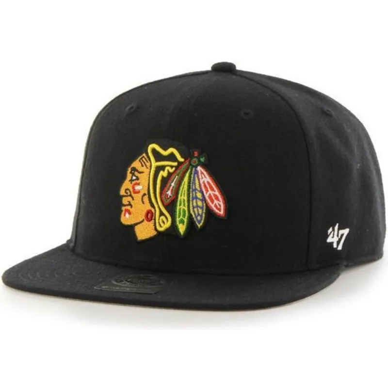 kasketter-flad-sort-snapback-fra-chicago-blackhawks-nhl-af-47-brand