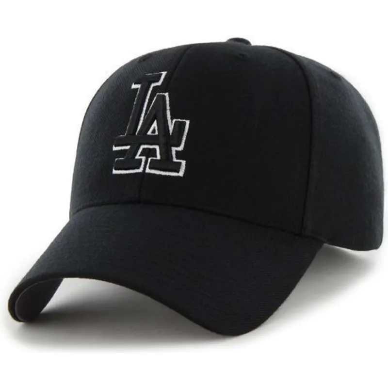 sort-buet-snapback-kasket-med-sort-og-hvidt-logo-fra-los-angeles-dodgers-mlb-mvp-fra-47-brand