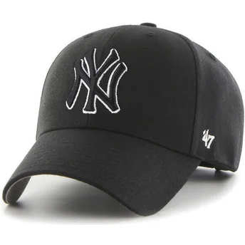 sort-buet-snapback-kasket-med-sort-og-hvidt-new-york-yankees-mlb-mvp-logo-fra-47-brand