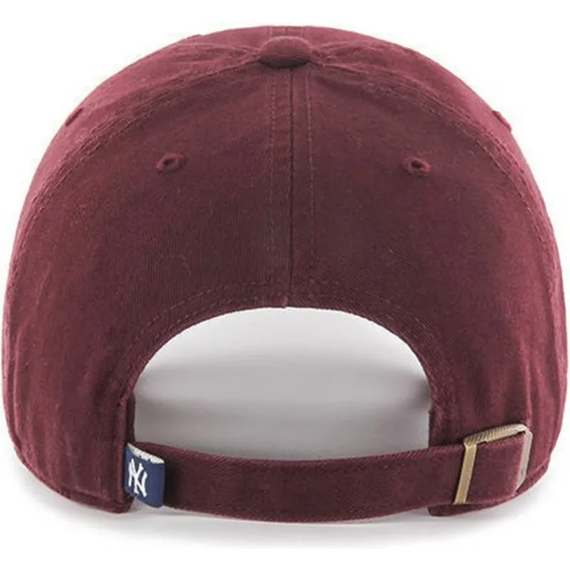 kasketter-buet-rod-justerbar-rem-granate-negro-fra-new-york-yankees-mlb-af-47-brand