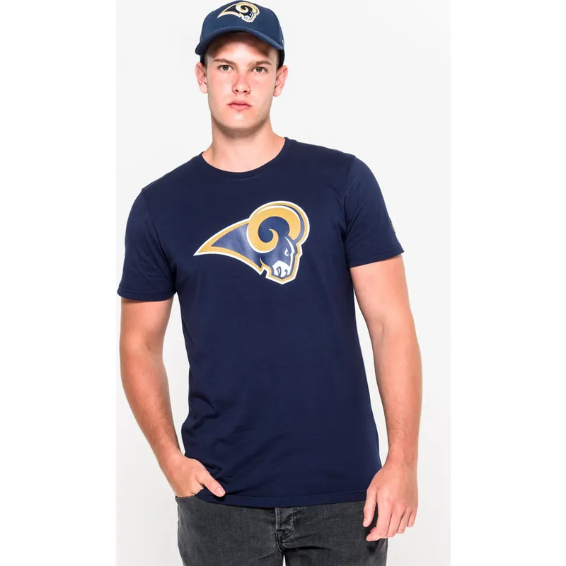 t-shirt-kort-aerme-bla-de-fra-los-angeles-rams-nfl-af-new-era