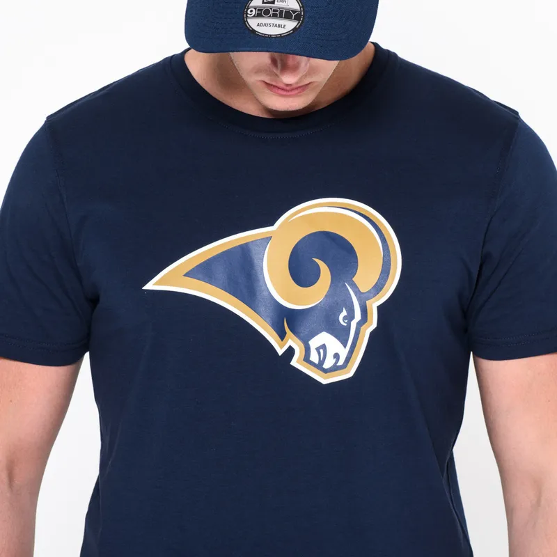 t-shirt-kort-aerme-bla-de-fra-los-angeles-rams-nfl-af-new-era