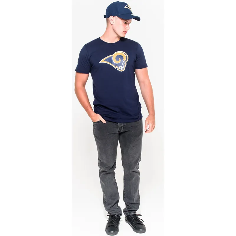 t-shirt-kort-aerme-bla-de-fra-los-angeles-rams-nfl-af-new-era