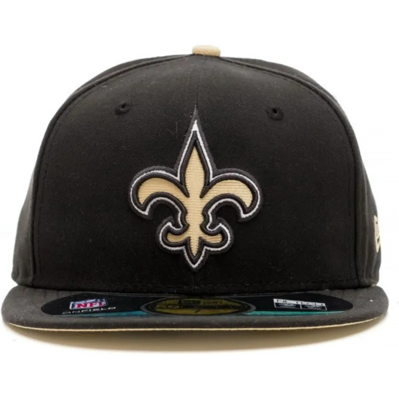kasketter-flad-sort-tilpasset-59fifty-authentic-on-field-game-fra-new-orleans-saints-nfl-af-new-era
