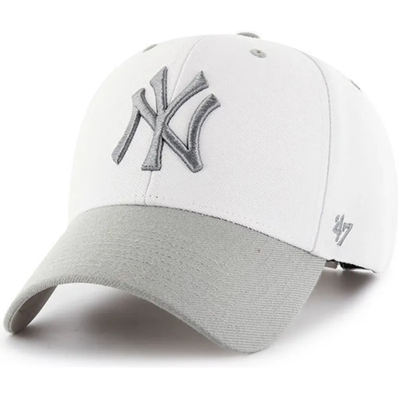 kasketter-buet-hvid-justerbar-rem-fra-new-york-yankees-mlb-af-47-brand
