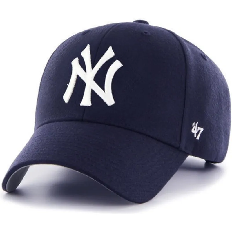 kasketter-buet-marinebla-justerbar-rem-claro-fra-new-york-yankees-mlb-af-47-brand