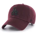 bordeaux-buet-kasket-med-sort-los-angeles-dodgers-logo-mlb-clean-up-fra-47-brand
