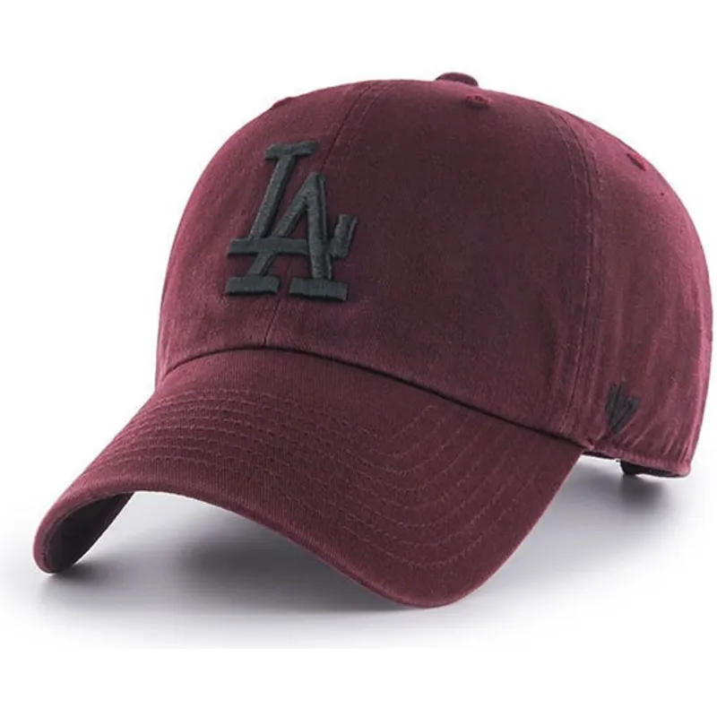 kasketter-buet-rod-justerbar-rem-granate-negro-fra-los-angeles-dodgers-mlb-af-47-brand