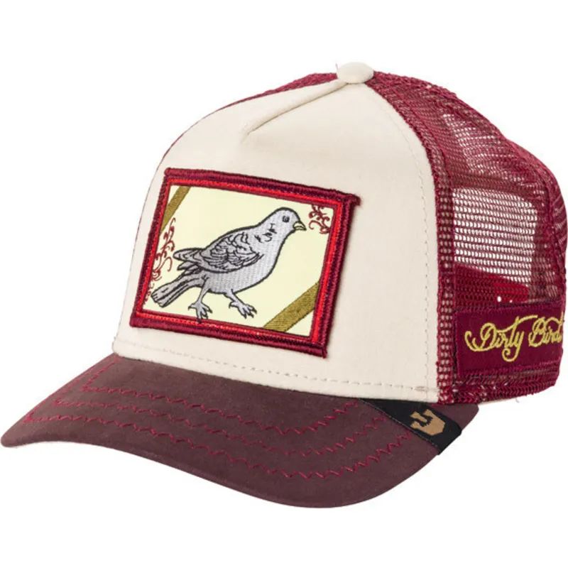 goorin-bros-dirty-bird-bordeaux-trucker-kasket-med-fugl