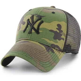 new-york-yankees-mlb-branson-mvp-trucker-kasket-med-camouflage-og-sort-logo-fra-47-brand