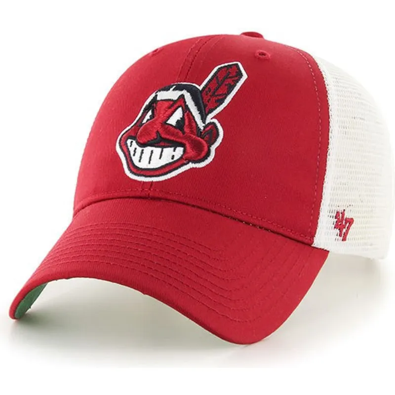 kasketter-buet-rod-snapback-fra-cleveland-indians-mlb-af-47-brand