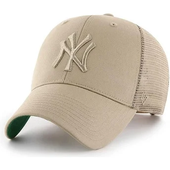 beige-trucker-kasket-med-beige-new-york-yankees-mlb-mvp-branson-logo-fra-47-brand