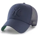 marinebla-trucker-kasket-med-marineblat-new-york-yankees-mlb-mvp-branson-logo-fra-47-brand