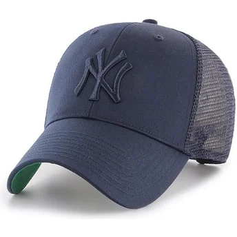 marinebla-trucker-kasket-med-marineblat-new-york-yankees-mlb-mvp-branson-logo-fra-47-brand