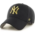 sort-bojet-kasket-med-guldlogo-fra-new-york-yankees-mlb-mvp-metallic-fra-47-brand