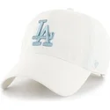 hvid-buet-kasket-med-blat-los-angeles-dodgers-logo-mlb-clean-up-fra-47-brand