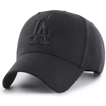Sort curved snapback kasket med sort Los Angeles Dodgers MLB MVP logo fra 47 Brand
