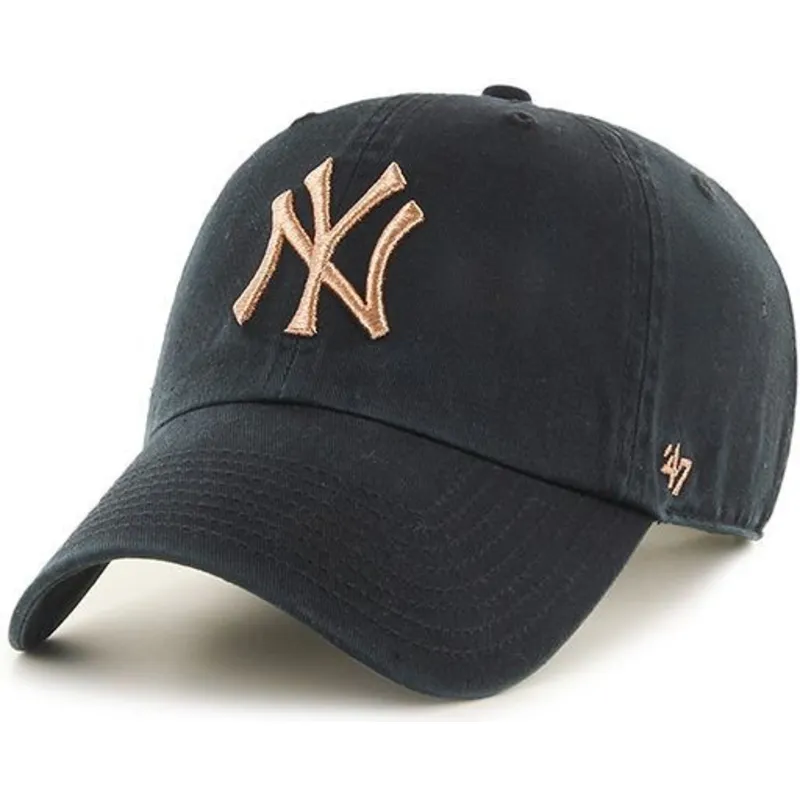 kasketter-buet-sort-justerbar-rem-bronce-fra-new-york-yankees-mlb-af-47-brand