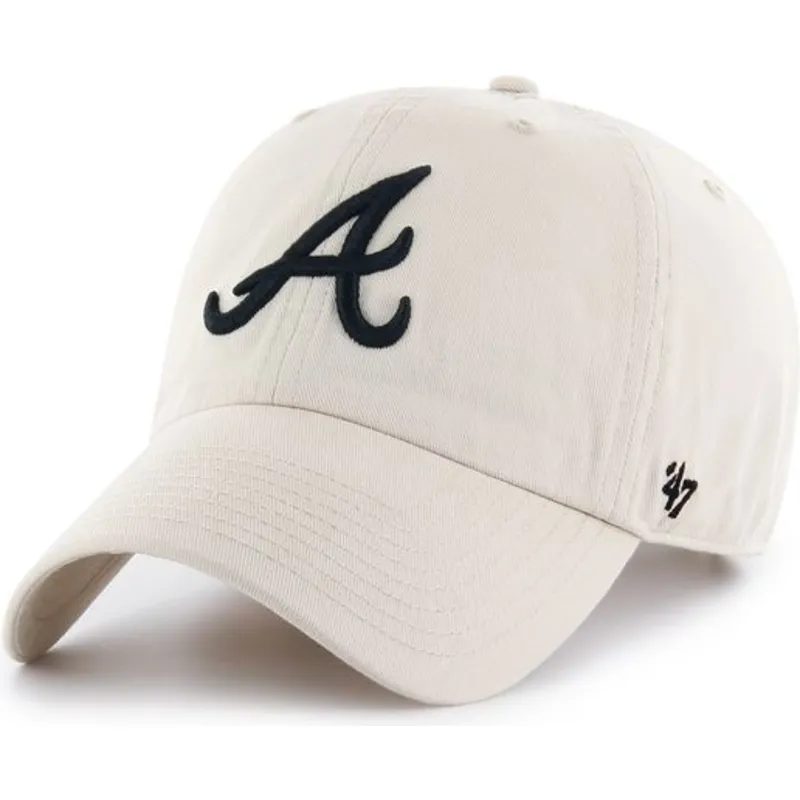 kasketter-buet-creme-justerbar-rem-fra-atlanta-braves-mlb-af-47-brand