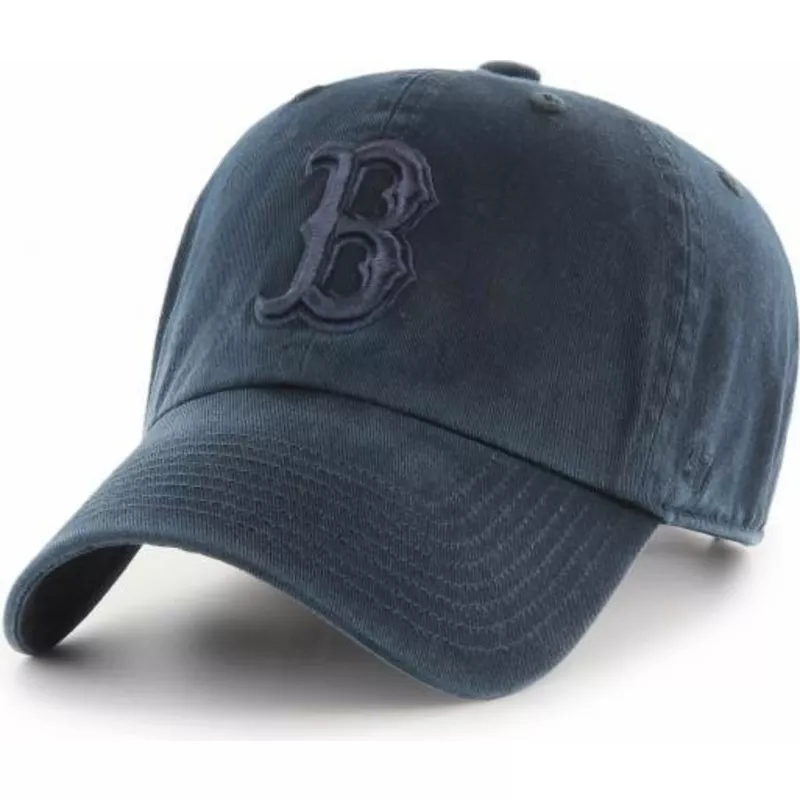 47-brand-curved-brim-navy-blue-logo-boston-red-sox-mlb-clean-up-navy-blue-cap
