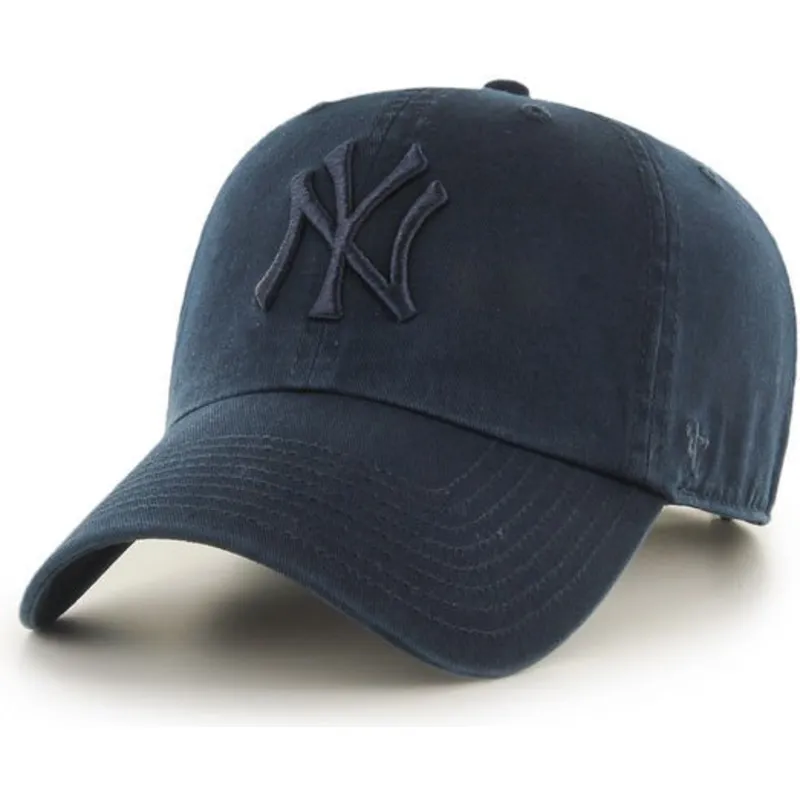 morkebla-buet-kasket-med-morkebla-new-york-yankees-mlb-logo-fra-47-brand-clean-up