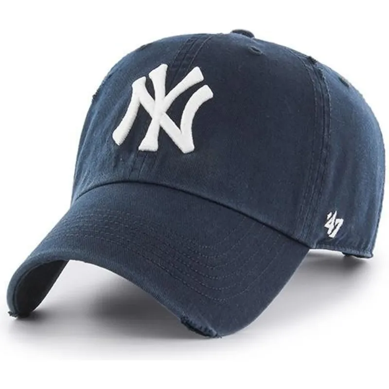 kasketter-buet-marinebla-justerbar-rem-fra-new-york-yankees-mlb-af-47-brand
