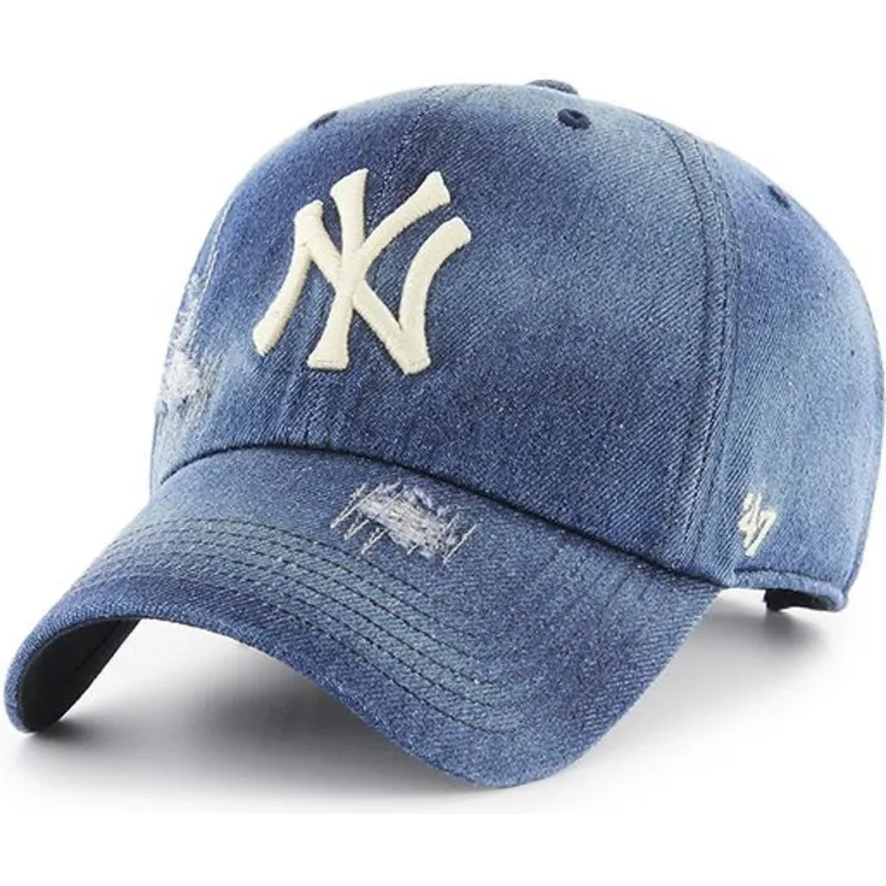 kasketter-buet-marinebla-justerbar-rem-vaquero-fra-new-york-yankees-mlb-af-47-brand