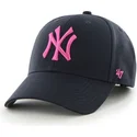 kasketter-buet-marinebla-justerbar-rem-rosa-fra-new-york-yankees-mlb-af-47-brand