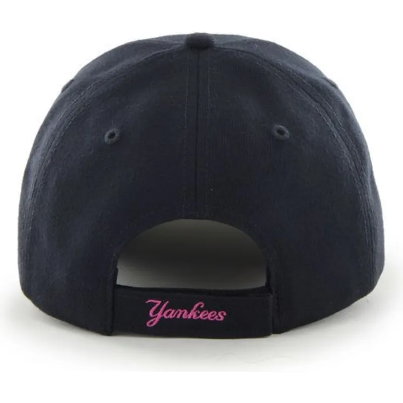 kasketter-buet-marinebla-justerbar-rem-rosa-fra-new-york-yankees-mlb-af-47-brand