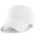 hvid-buet-kasket-med-hvidt-los-angeles-dodgers-logo-mlb-clean-up-fra-47-brand