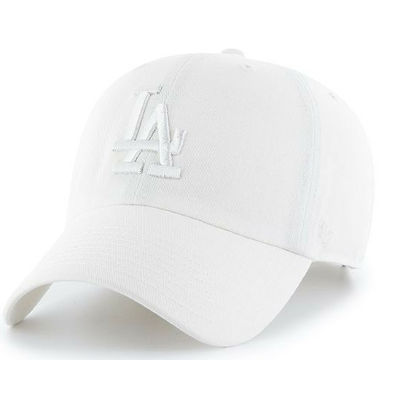 47-brand-curved-brim-white-logo-los-angeles-dodgers-mlb-clean-up-white-cap