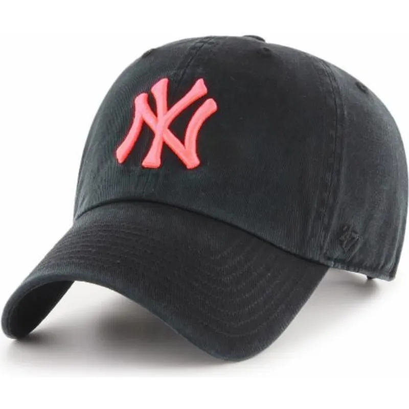 kasketter-buet-sort-justerbar-rem-rosa-fra-new-york-yankees-mlb-af-47-brand