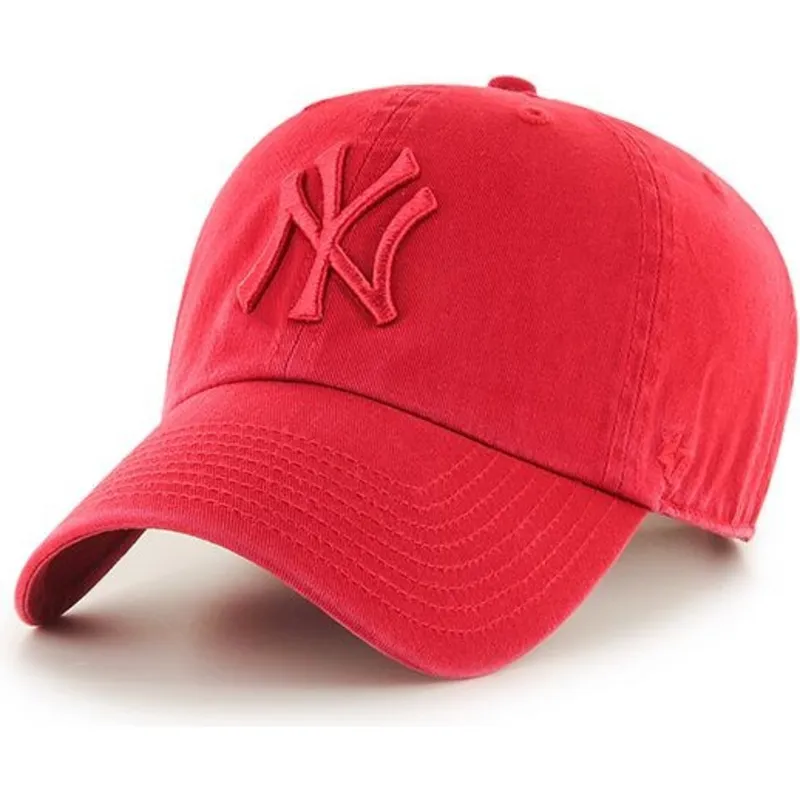 kasketter-buet-rod-justerbar-rem-fra-new-york-yankees-mlb-af-47-brand