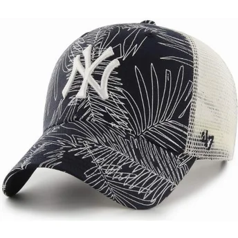 kasketter-buet-marinebla-snapback-fra-new-york-yankees-mlb-af-47-brand