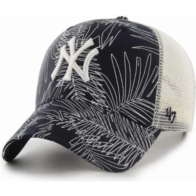 kasketter-buet-marinebla-snapback-fra-new-york-yankees-mlb-af-47-brand