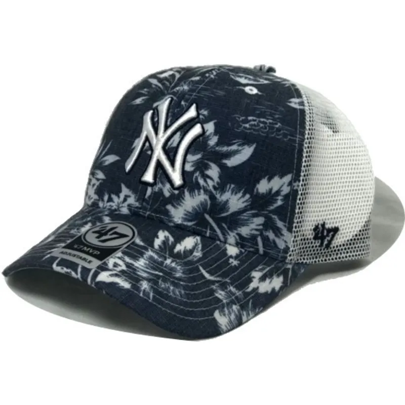 kasketter-buet-marinebla-snapback-fra-new-york-yankees-mlb-af-47-brand