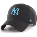sort-buet-snapback-kasket-med-bla-new-york-yankees-logo-mlb-mvp-fra-47-brand