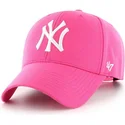 lyserod-magenta-buet-kasket-snapback-af-new-york-yankees-mlb-mvp-fra-47-brand