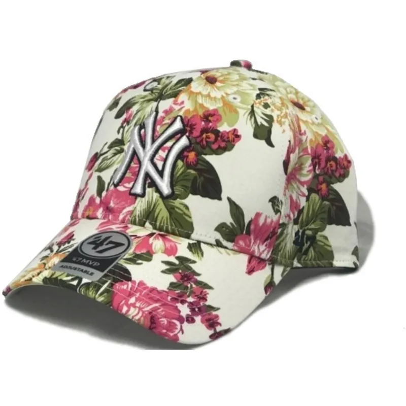 kasketter-buet-multicolor-justerbar-rem-estampado-floral-fra-new-york-yankees-mlb-af-47-brand