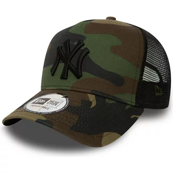 New Era New York Yankees MLB Clean A Frame Camouflage Trucker Hat