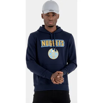 Marineblå hættetrøje Pullover Hoody fra Denver Nuggets NBA fra New Era