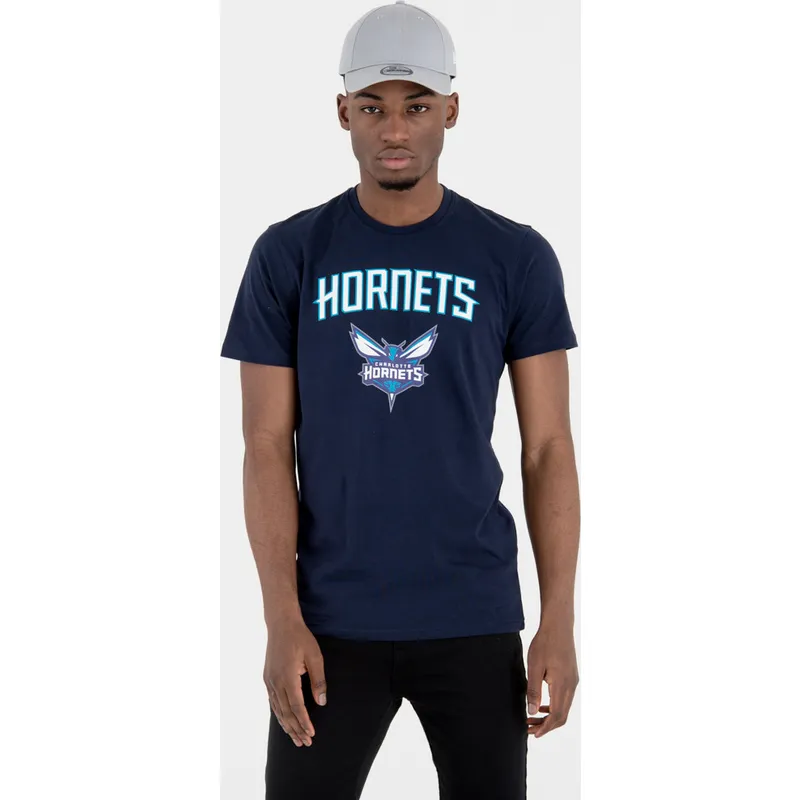 t-shirt-kort-aerme-marinebla-de-fra-charlotte-hornets-nba-af-new-era