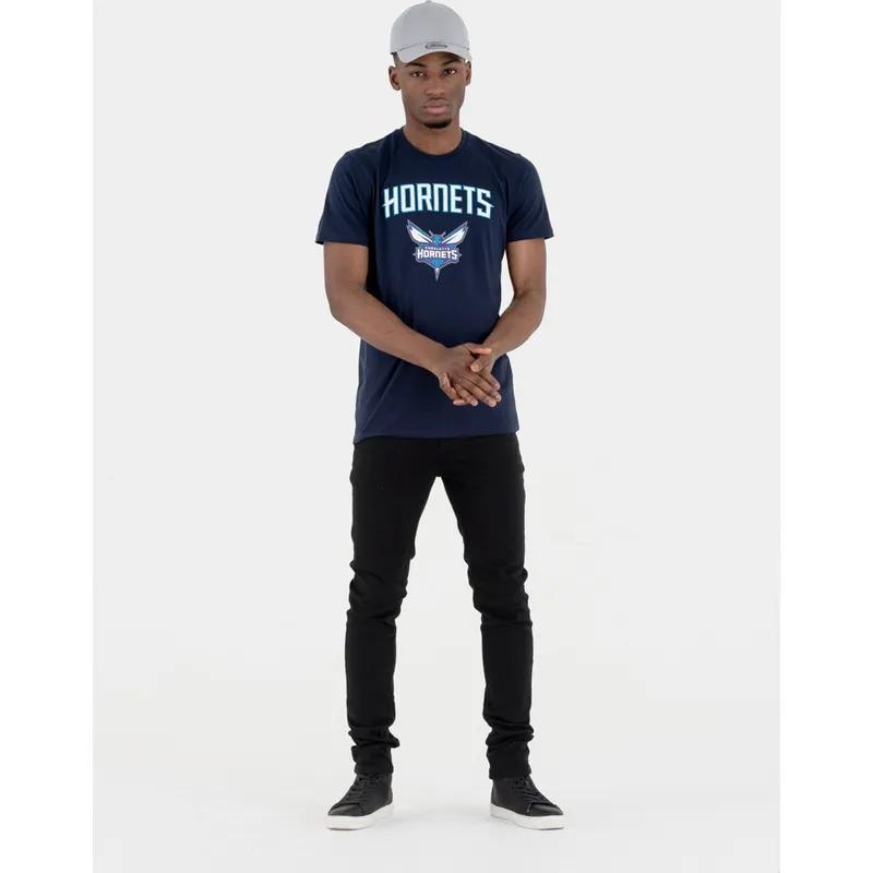 t-shirt-kort-aerme-marinebla-de-fra-charlotte-hornets-nba-af-new-era