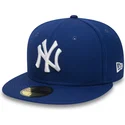 bla-fladskygget-justerbar-59fifty-essential-new-york-yankees-mlb-kasket-fra-new-era