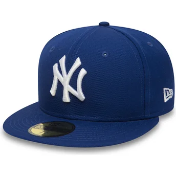 bla-fladskygget-justerbar-59fifty-essential-new-york-yankees-mlb-kasket-fra-new-era