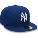 bla-fladskygget-justerbar-59fifty-essential-new-york-yankees-mlb-kasket-fra-new-era